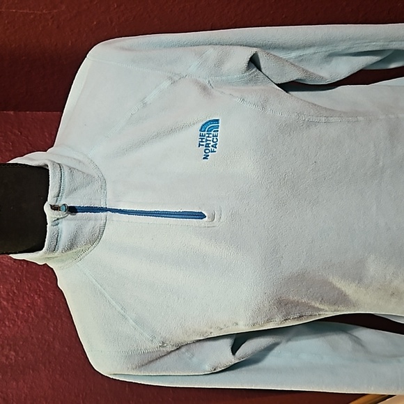 The North Face Tiffany Blue Fleece 1/4 Zip Sz small polartec classic - Picture 2 of 10